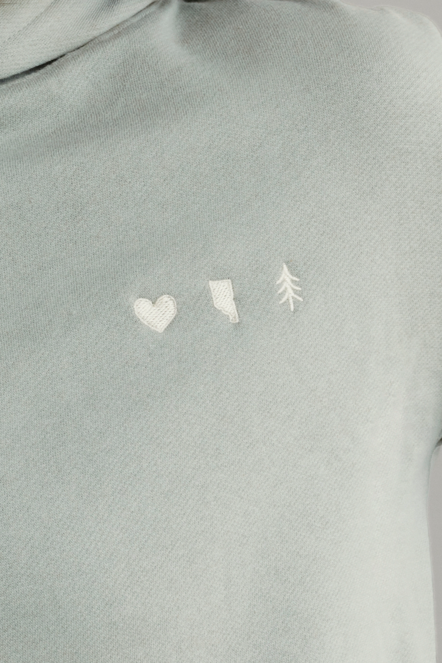 Sage Green – Love AB Crop Hoodie