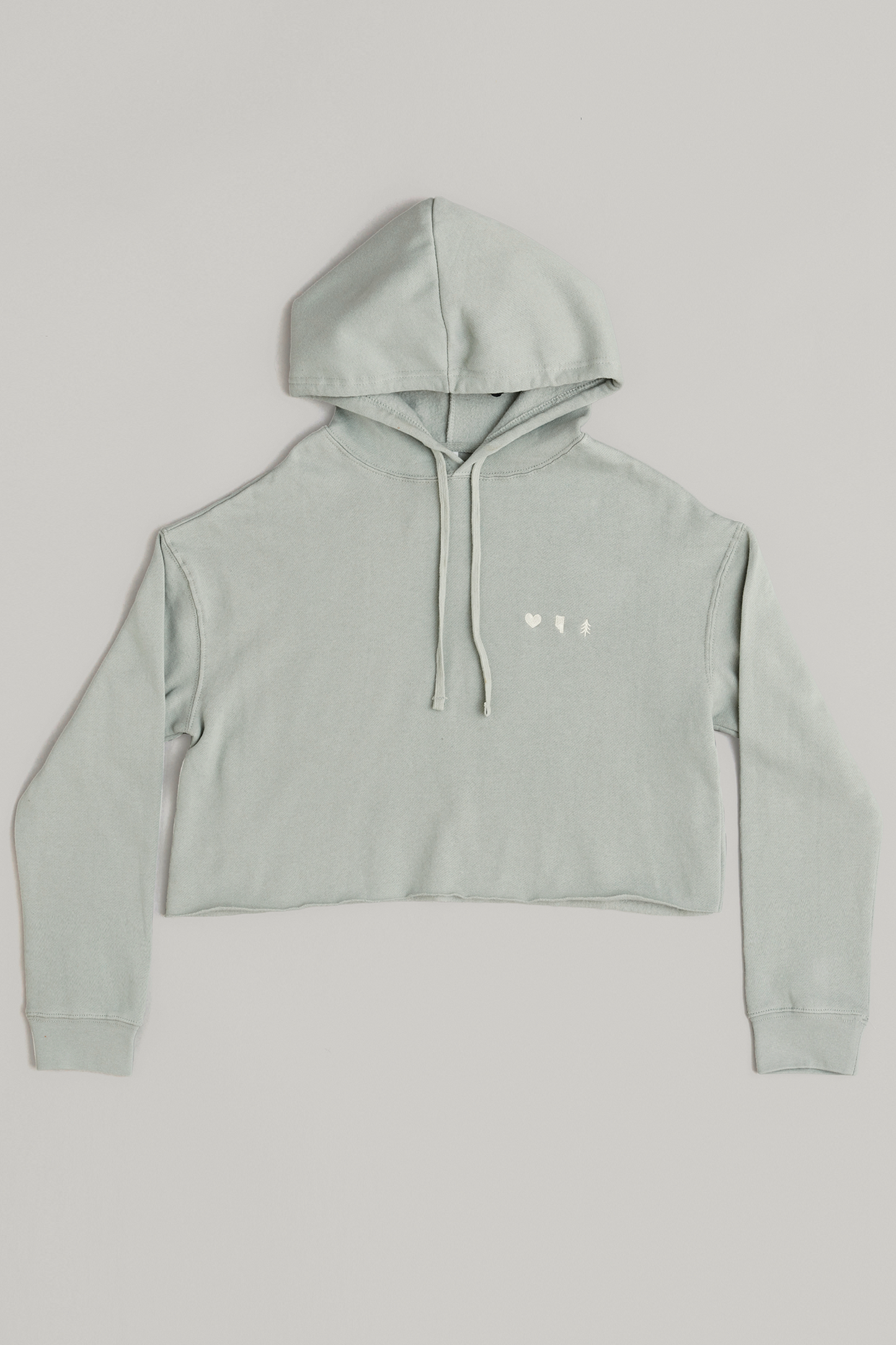 Sage Green – Love AB Crop Hoodie