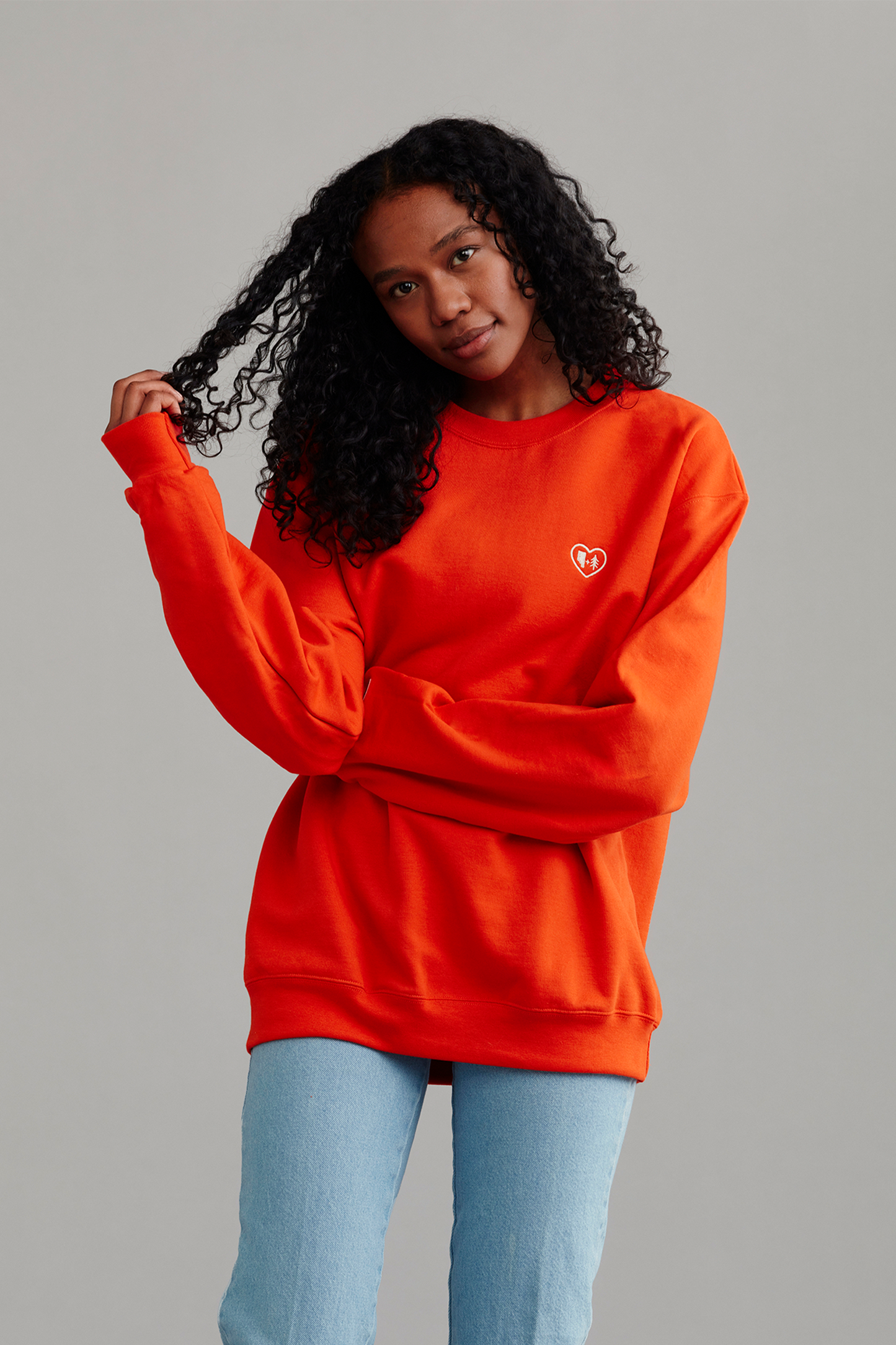 Orange Crewneck – Love AB Forests Logo