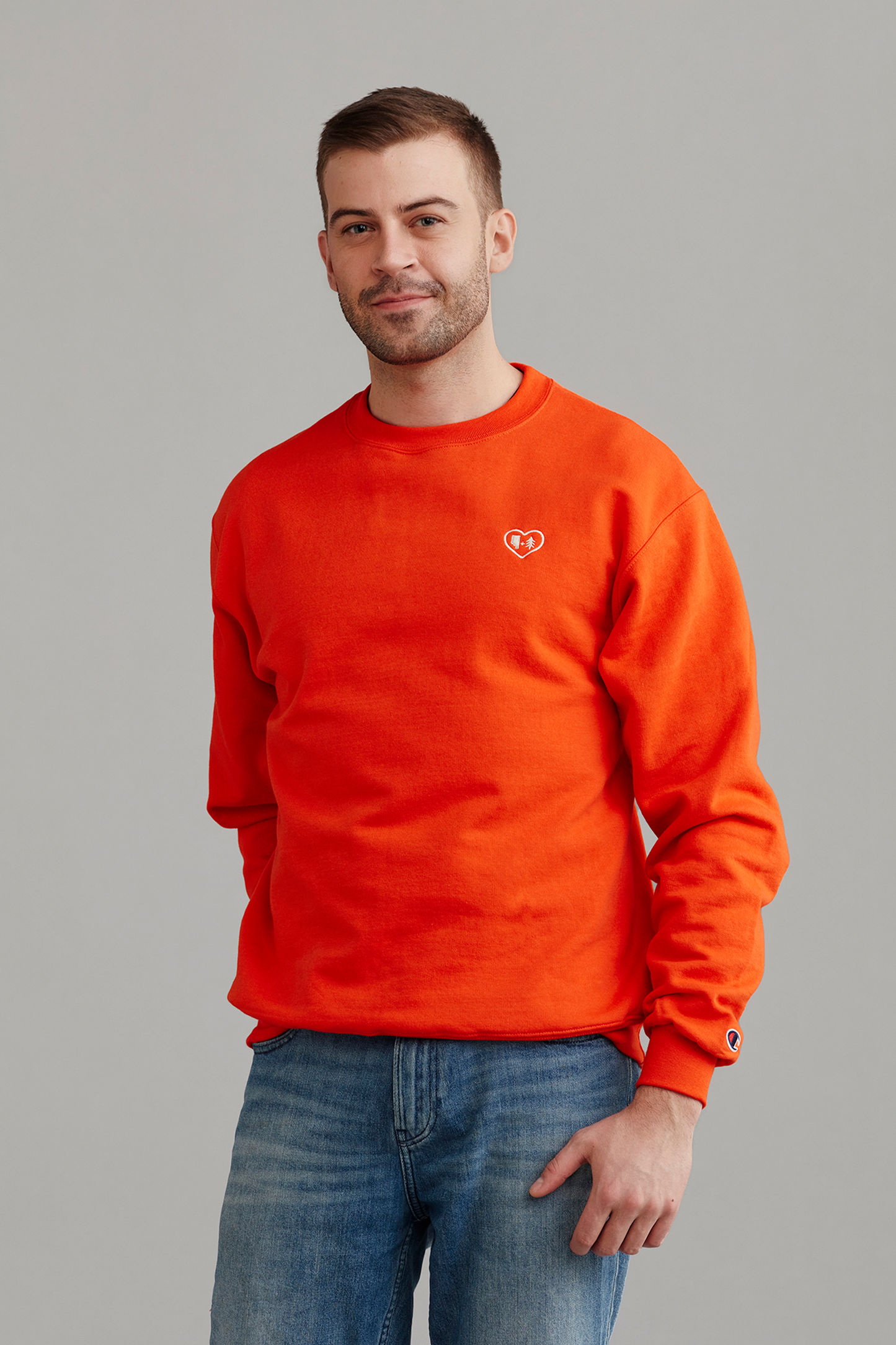 Orange Crewneck – Love AB Forests Logo