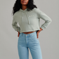 Sage Green – Love AB Crop Hoodie